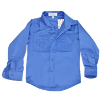 Рубашка синяя для мальчика (размеры: 98-116)